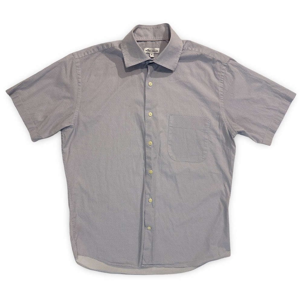 Peter Millar Men’s Cotton Button Down Short Sleeve Shirt